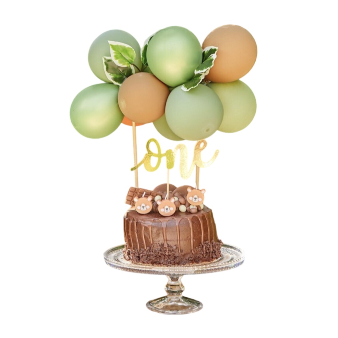 First Birthday Woodland Balloon Cake Topper
