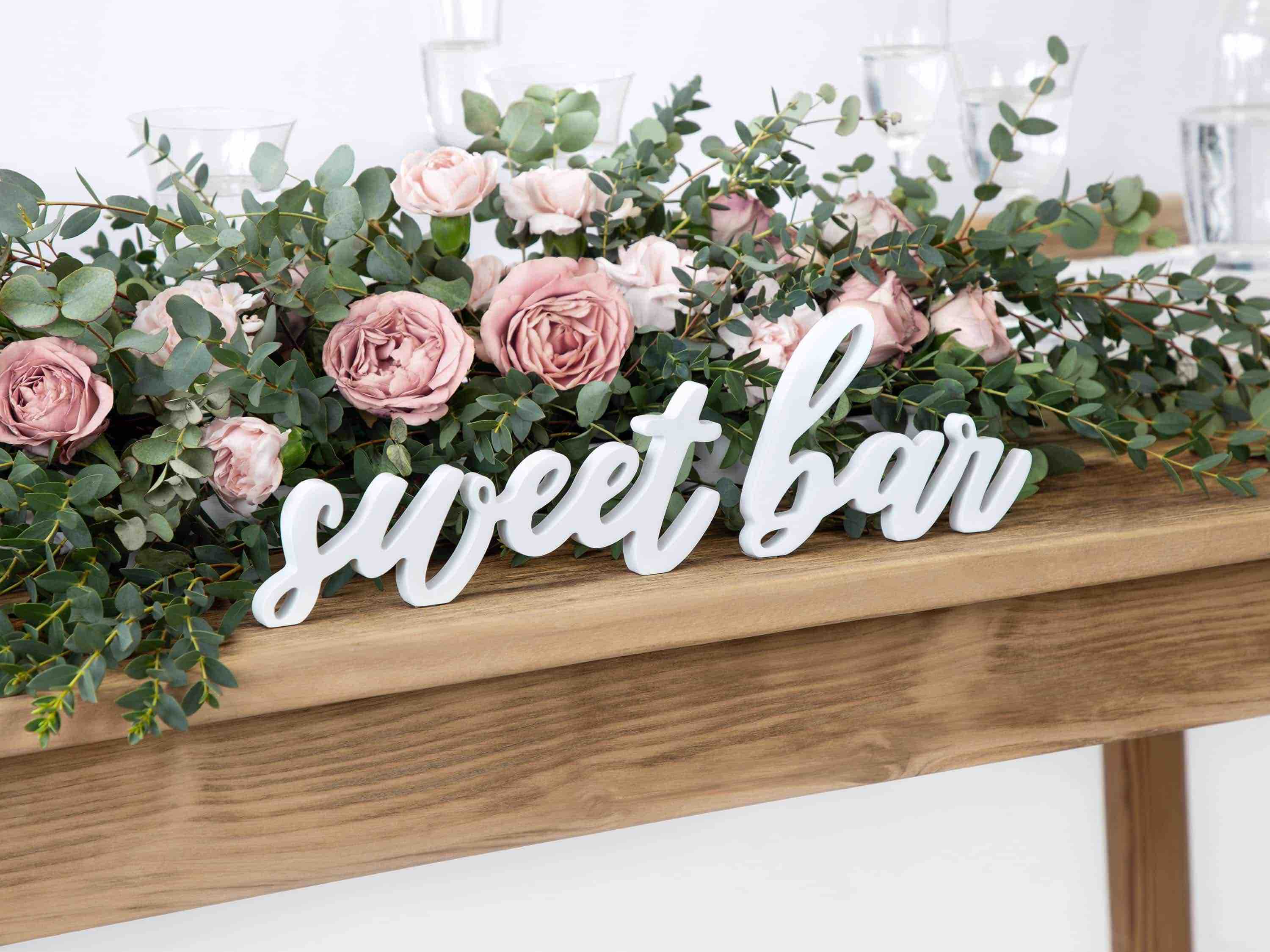 White Wooden Sweet Bar Sign