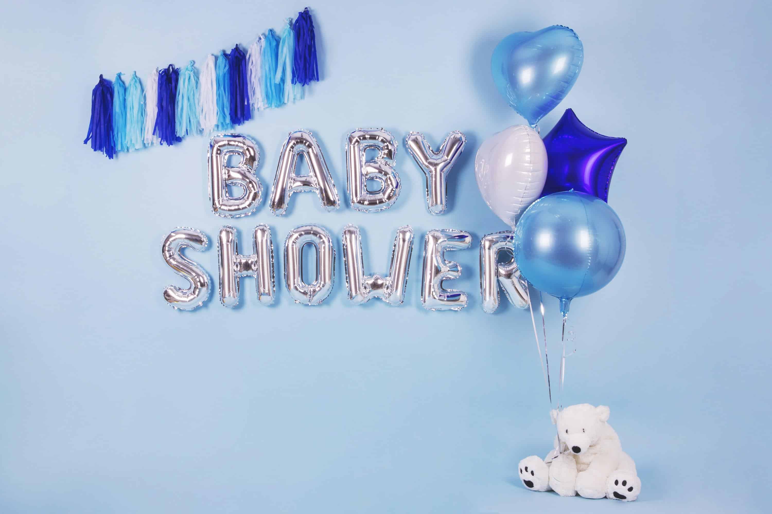 Baby Shower Silver Balloon Banner