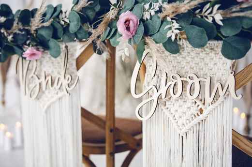 Rustic Bride And Groom Chair Signs