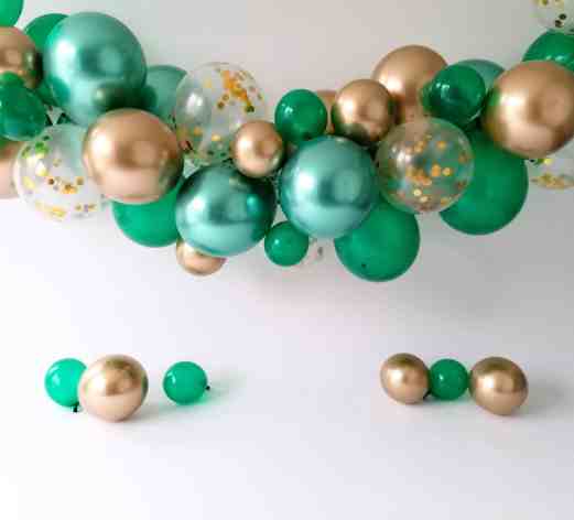 Green and Gold Balloon Garland