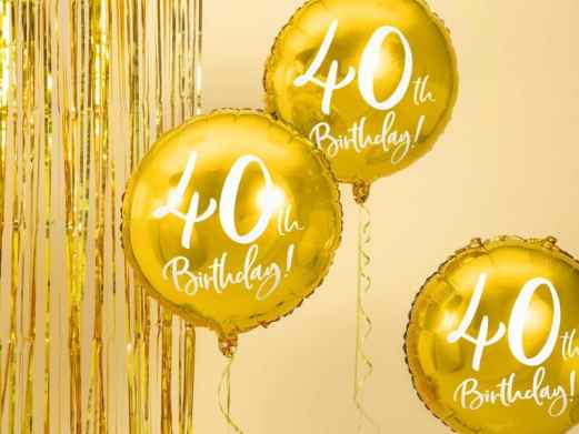 Gold 40th Birthday Balloon