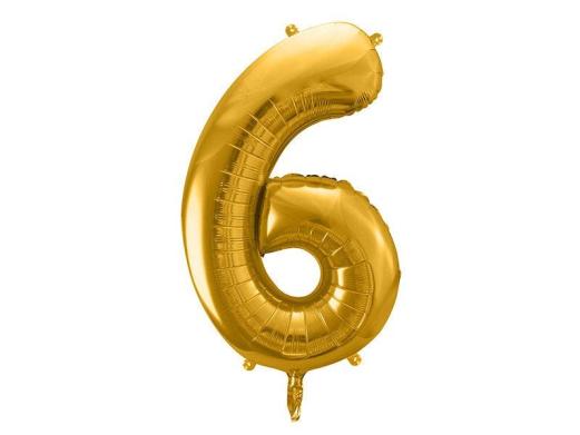 Gold Foil Balloon Number 6