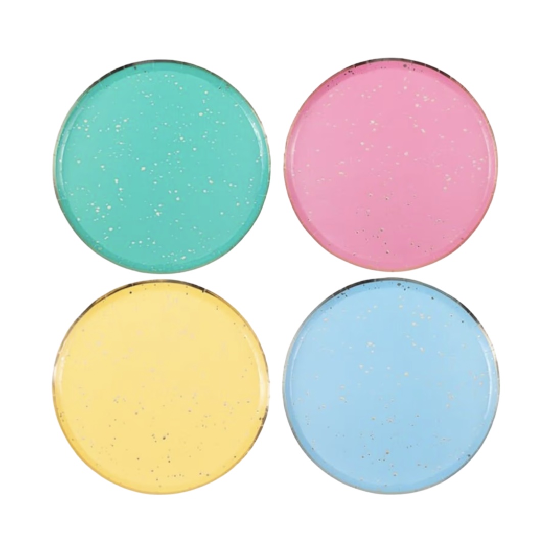 Colourful Gold Flecked Plates