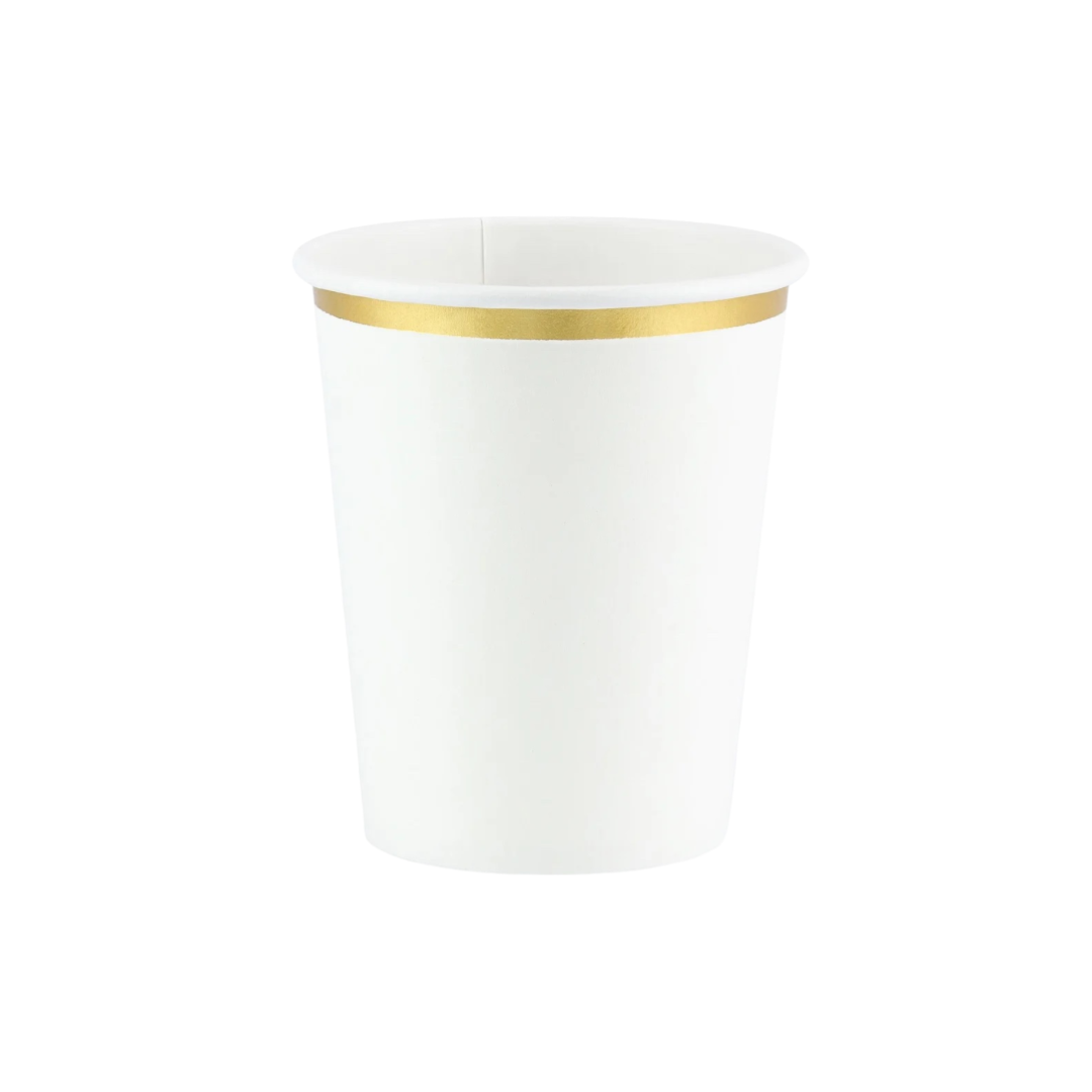 White and Gold Paper Cups