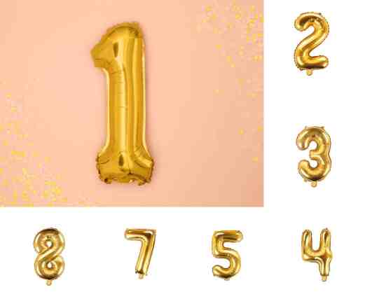Gold Foil Number Balloon 1
