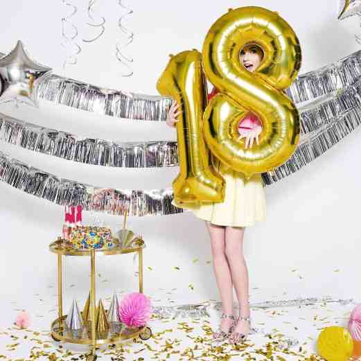 Gold Foil Number Balloon 18