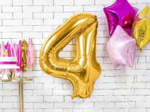 Gold Foil Number Balloon 4