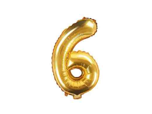Gold Foil Number Balloon 6