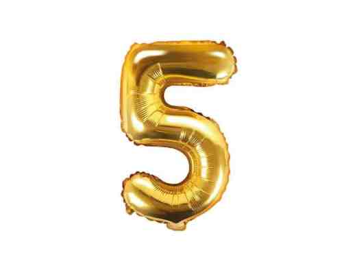 Gold Foil Number Balloon 5