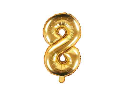 Gold Foil Number Balloon 8