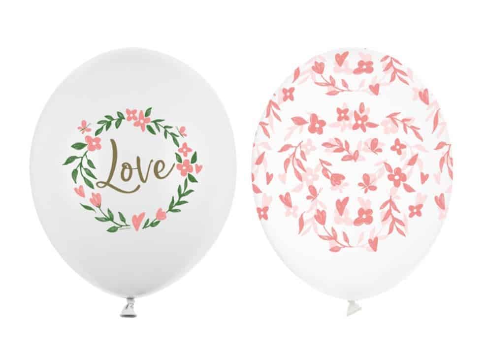 Love and flower latex balloons