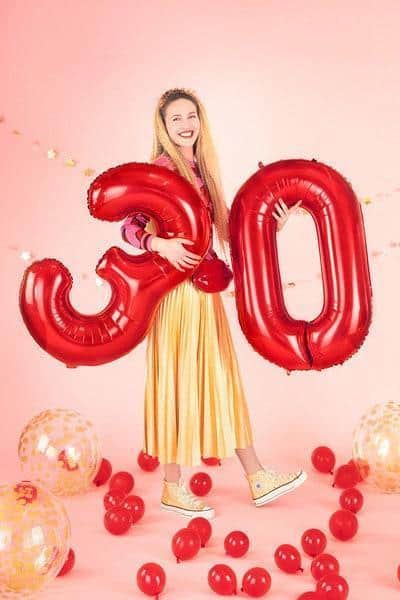30 Red Foil Balloon