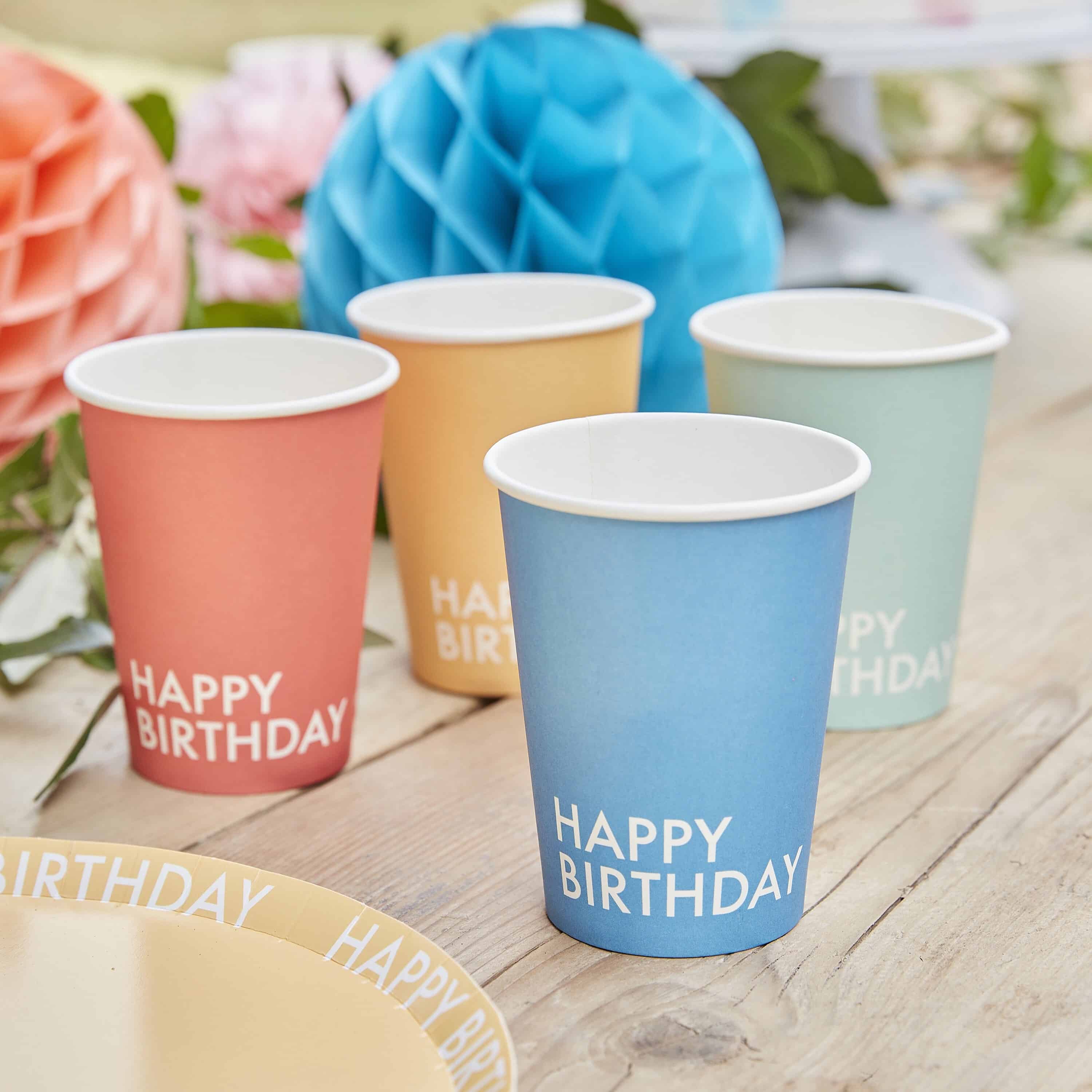 Happy Birthday Paper Cups