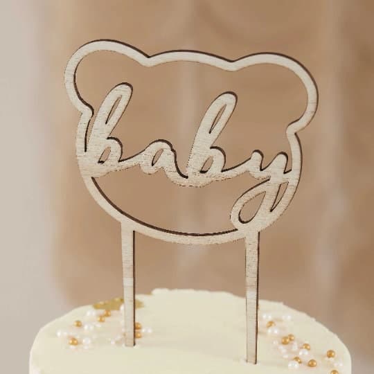 wooden baby cake topper
