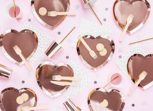 Rose Gold Heart Shaped Tableware