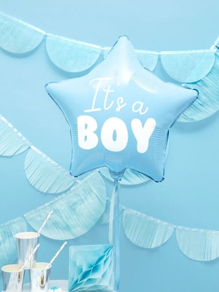It's a boy star foil balloon
