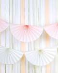 Pink and white Paper Fan