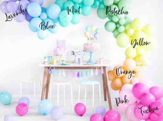 Rainbow Balloon Garland Colour Choice