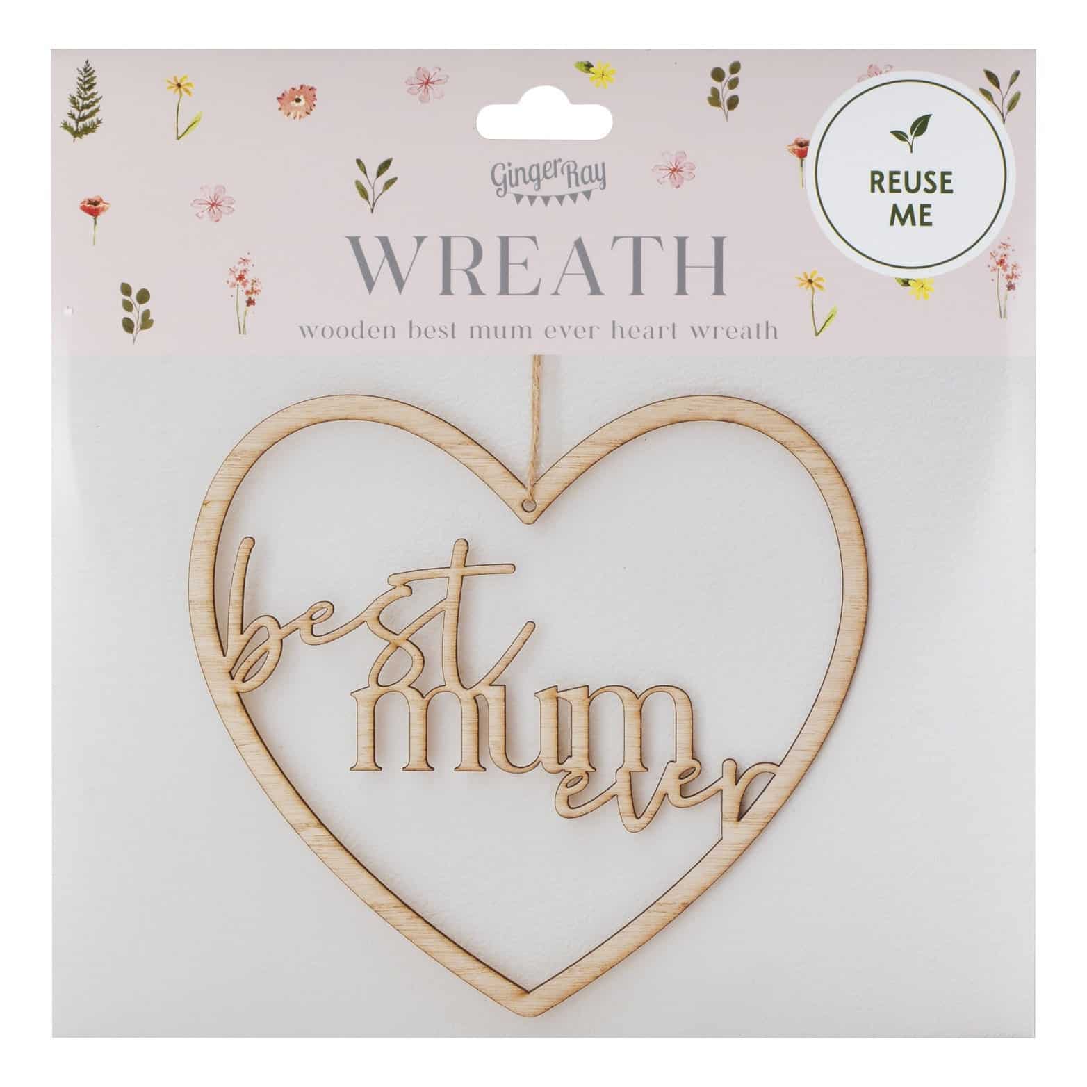 best mum ever wooden Wreath