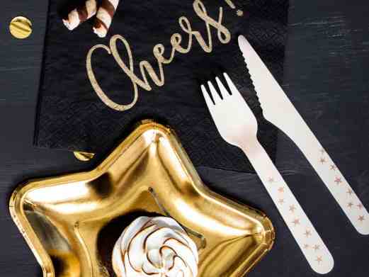 Gold Star Plates and cutlery