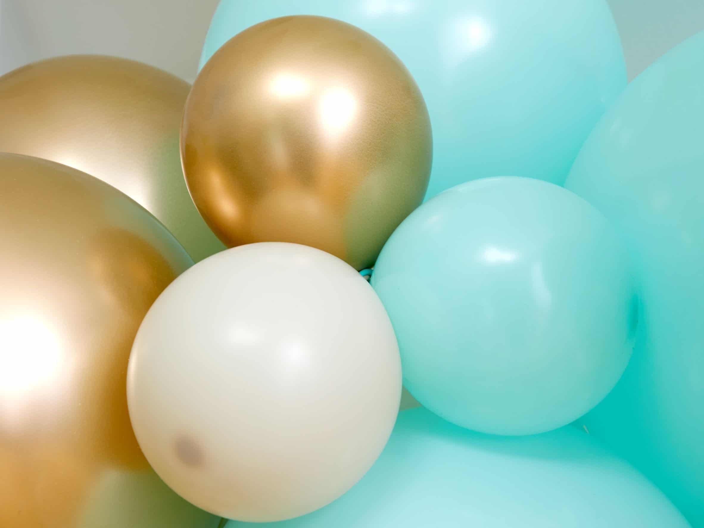 Mint and Gold Balloon Detail