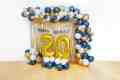 Midnight Blue and Chrome Gold Balloon Arch