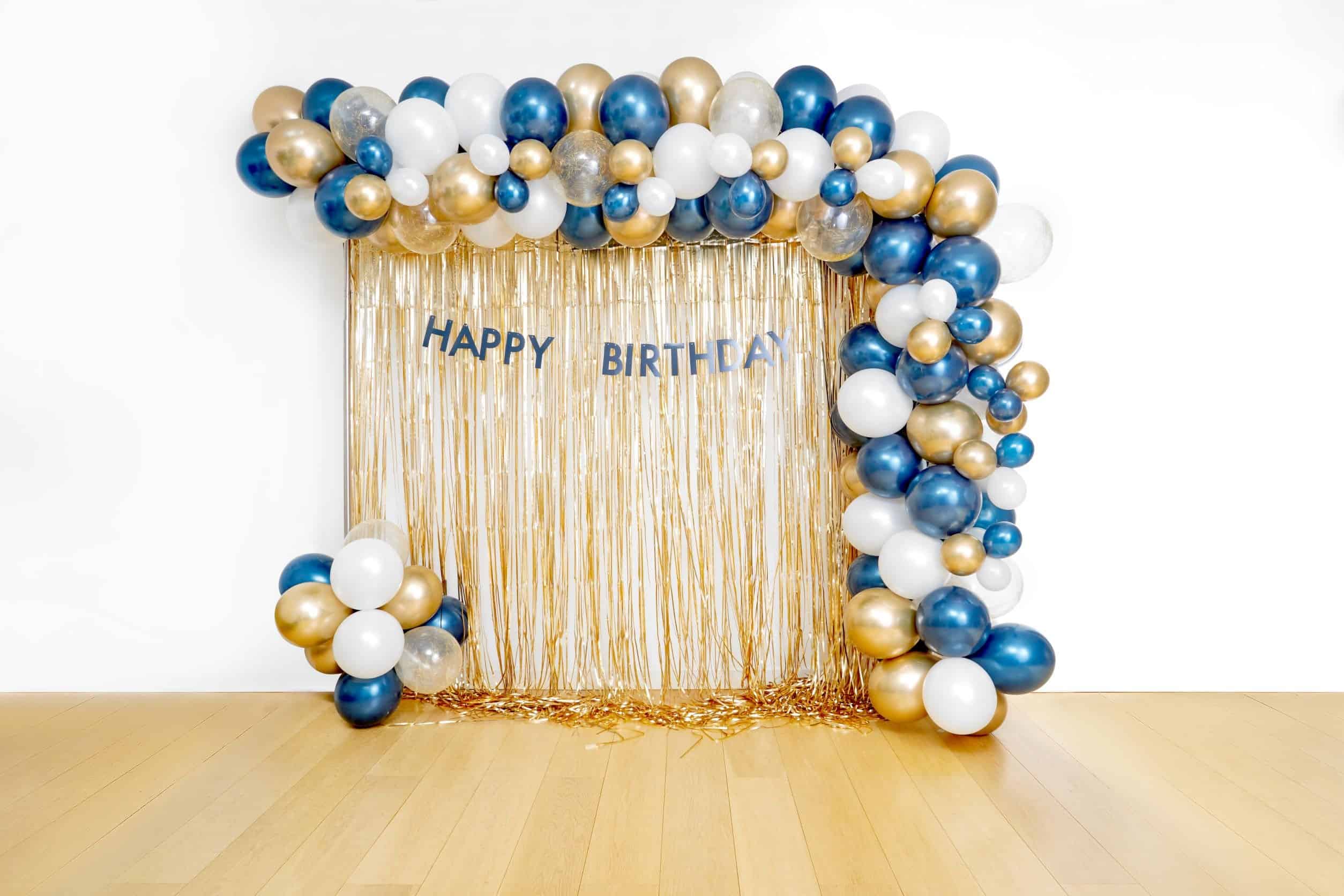 Blue and Gold Balloon Garland