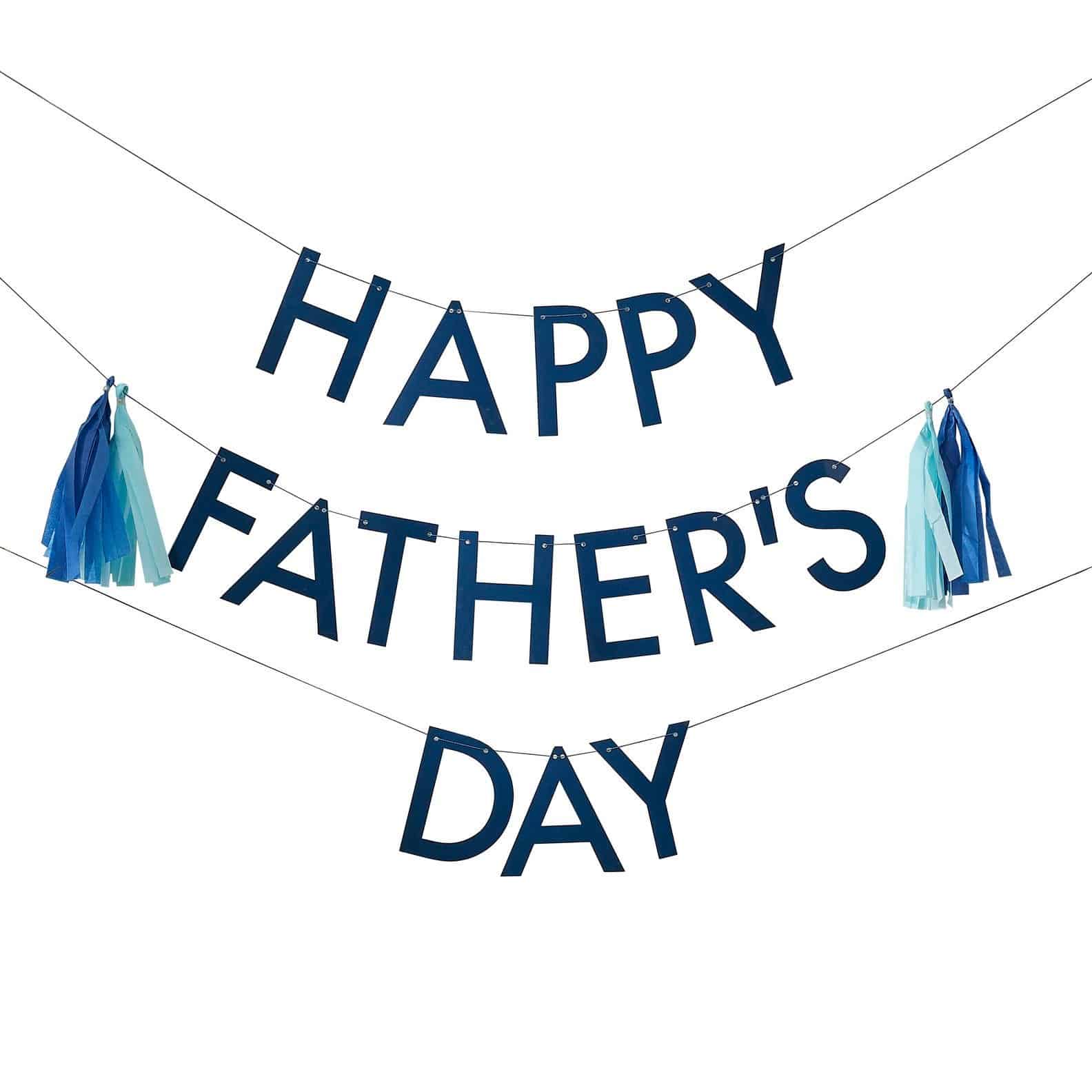 Happy Fathers Day Banner with Tassels