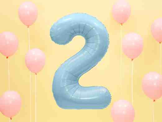 Baby Blue Number 2 Foil Balloon
