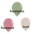 Eucalyptus Rosewood Sand Latex Balloons