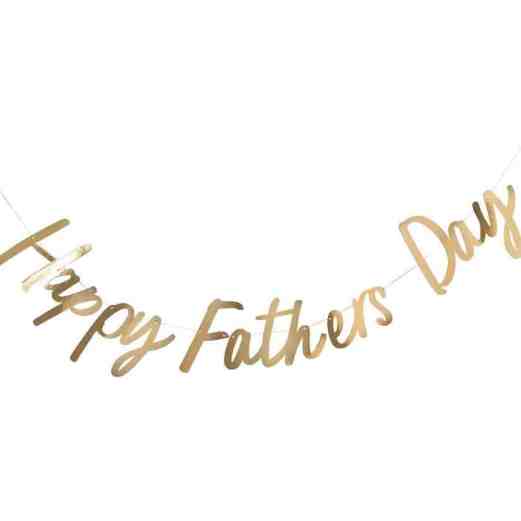 Gold Happy Fathers Day Banner
