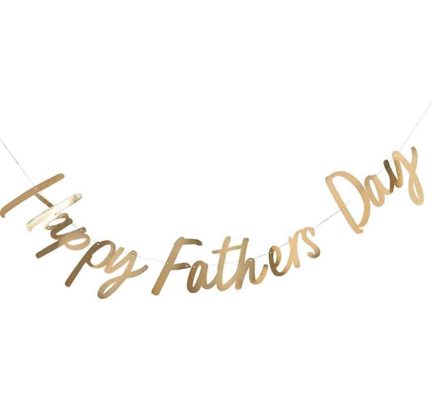 Gold Happy Fathers Day Banner