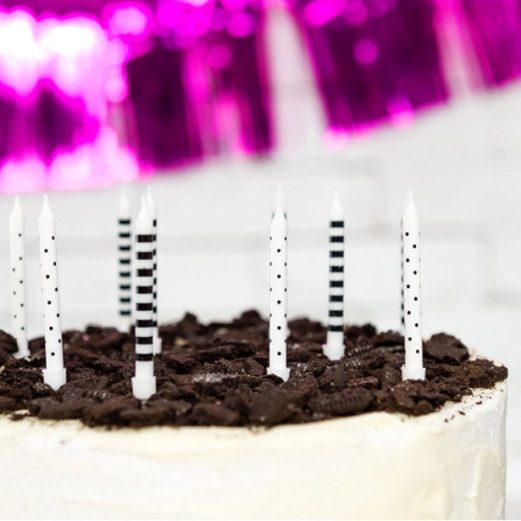 Black and White Birthday Candles