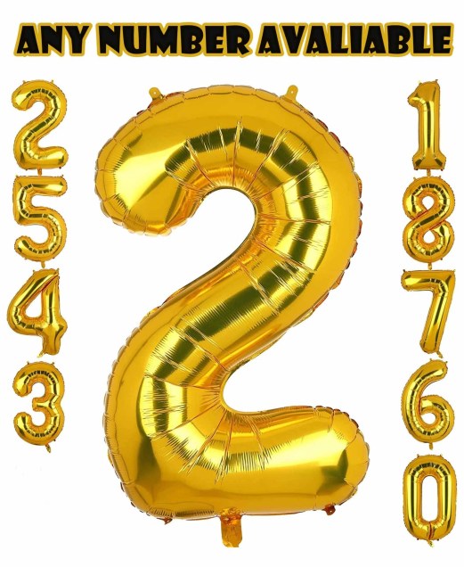 Gold Foil Number Balloon