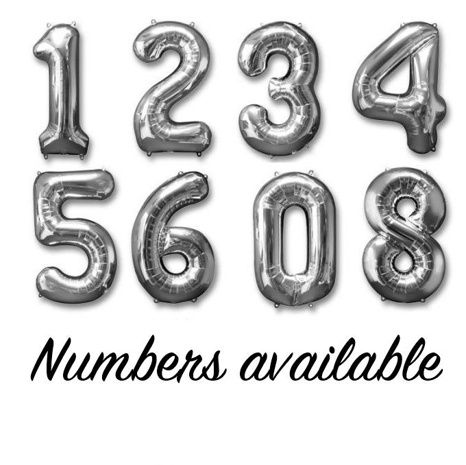 Silver Foil Number Balloon Numbers