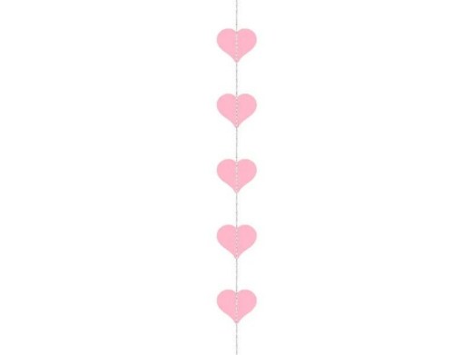 Pastel Pink Vertical Heart Garland