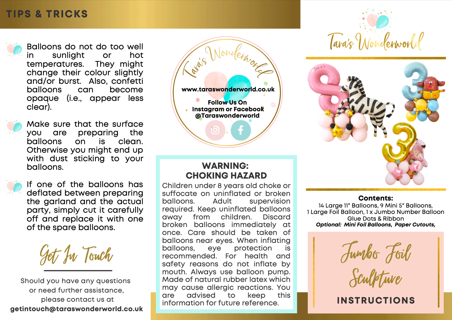Jumbo Foil Sculpture Instructions
