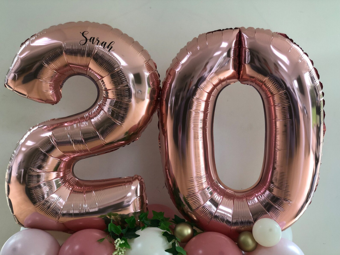 Pink Double Digit Balloon Sculpture