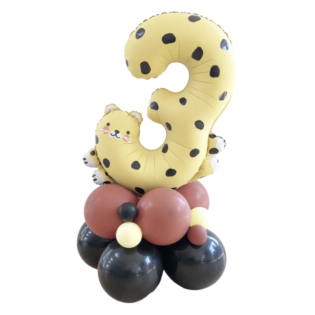 DIY 3rd Birthday Cheetah Balloon Sculpture