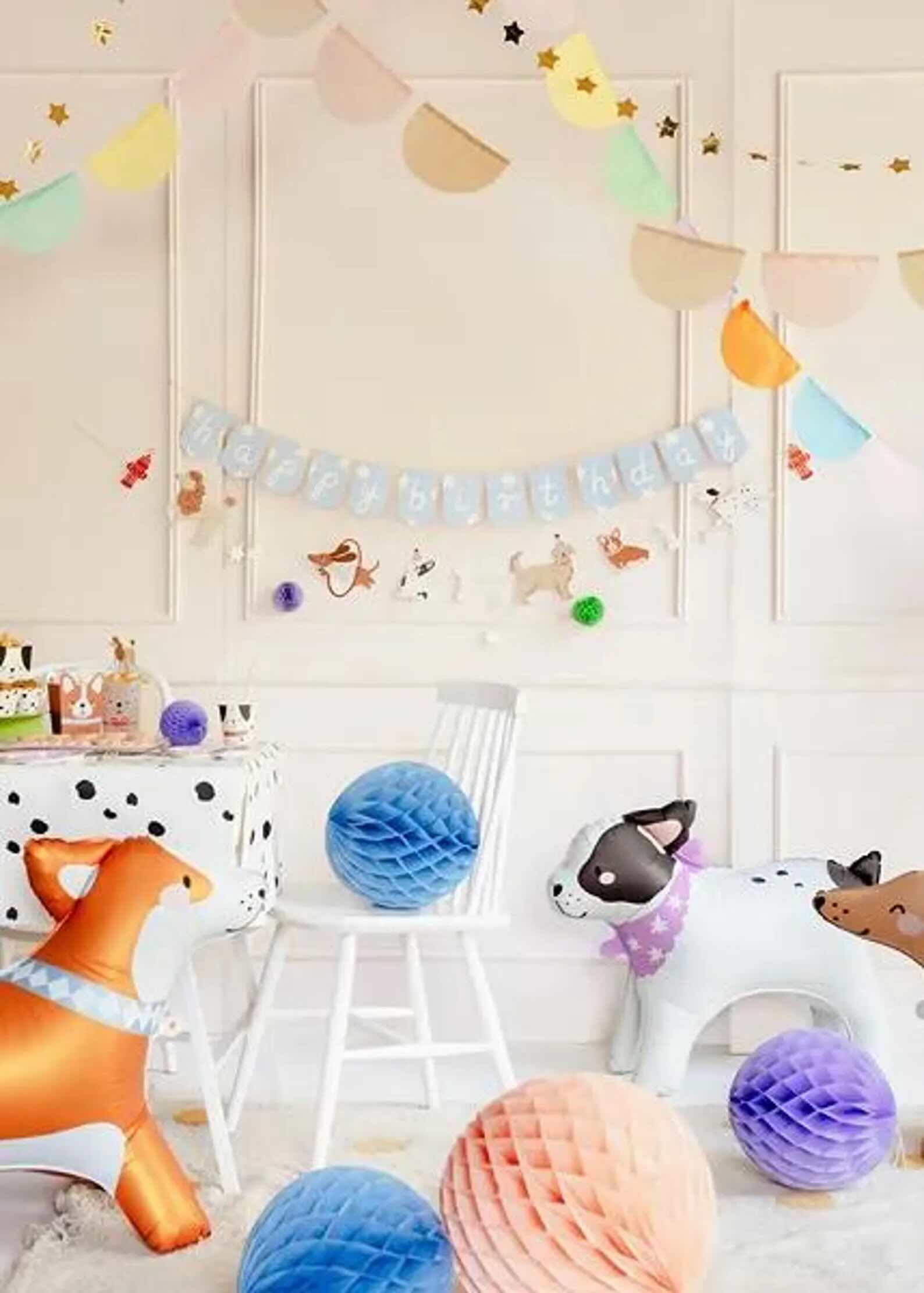 Dog Themed Happy Birthday Banner