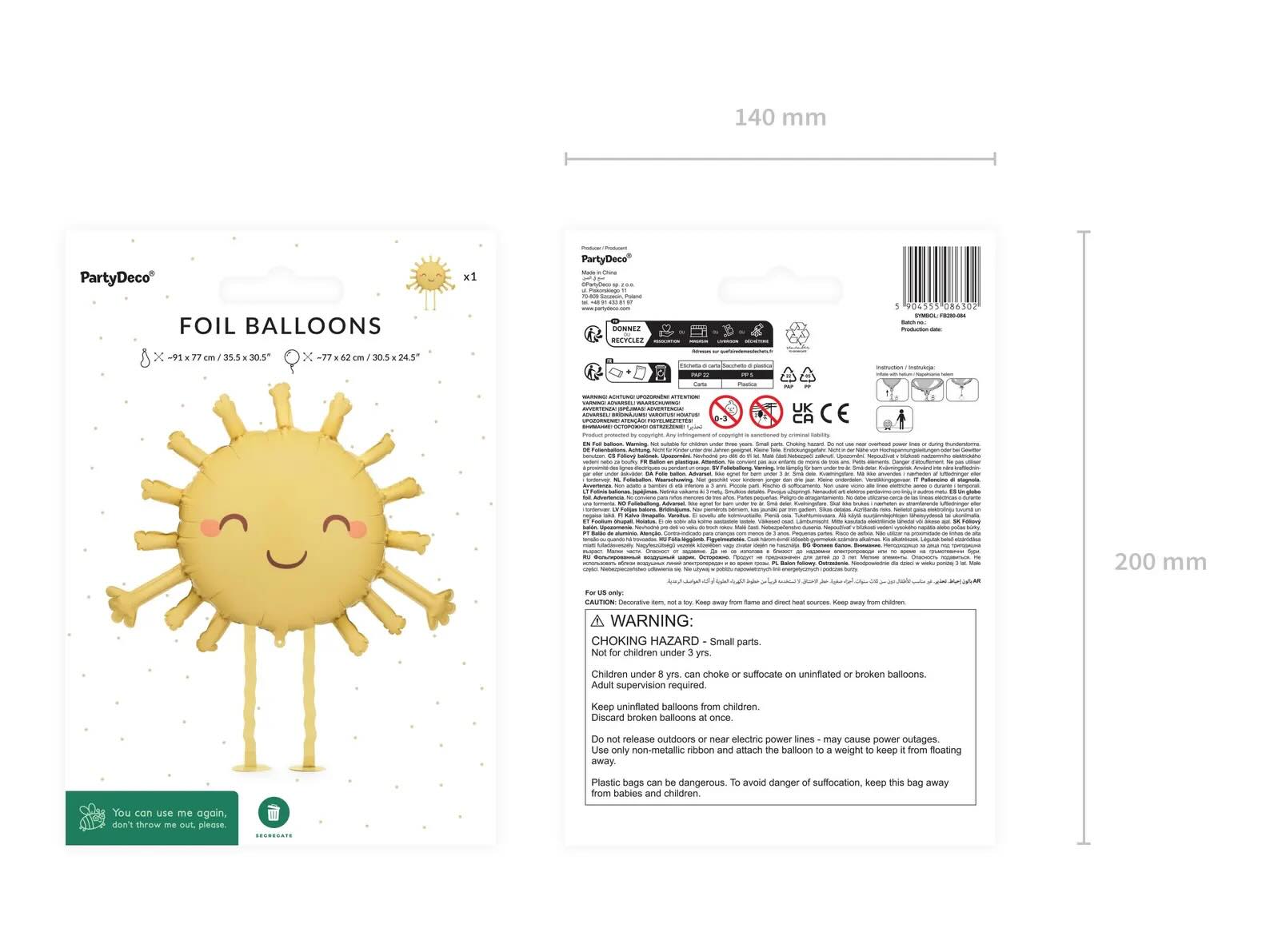 Walking Sun Foil Balloon