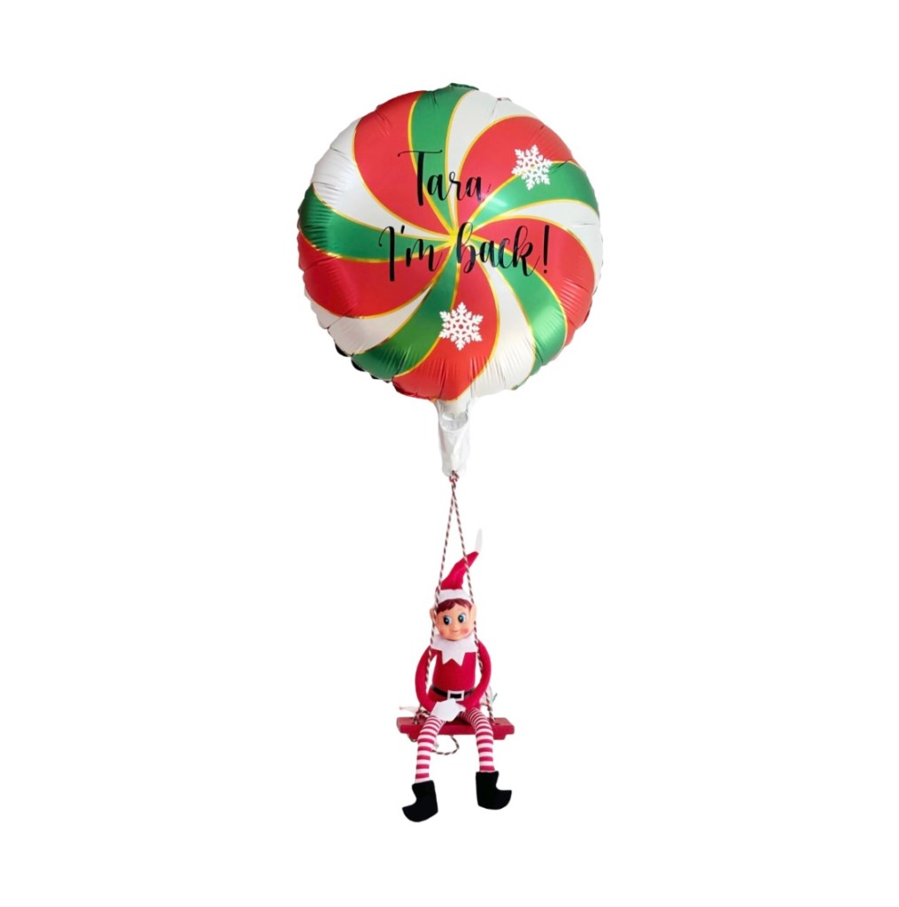 Elf Arrival Balloon and Swing Set